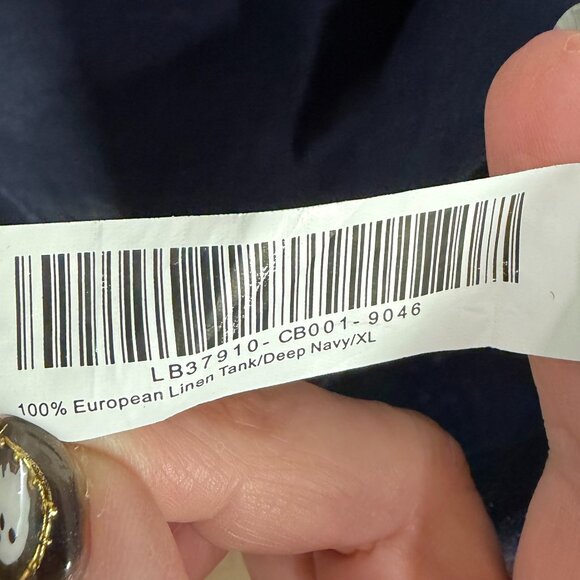 Quince 100% European Linen Tank Top. Color: Deep Navy Blue XL - Picture 2 of 6